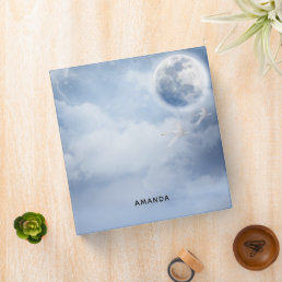 Beautiful Blue Sky with Flying Swans 3 Ring Binder