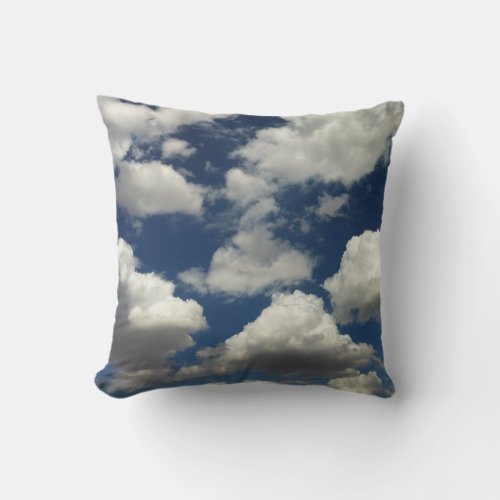 Beautiful Blue sky with Puffy Clouds Pillow