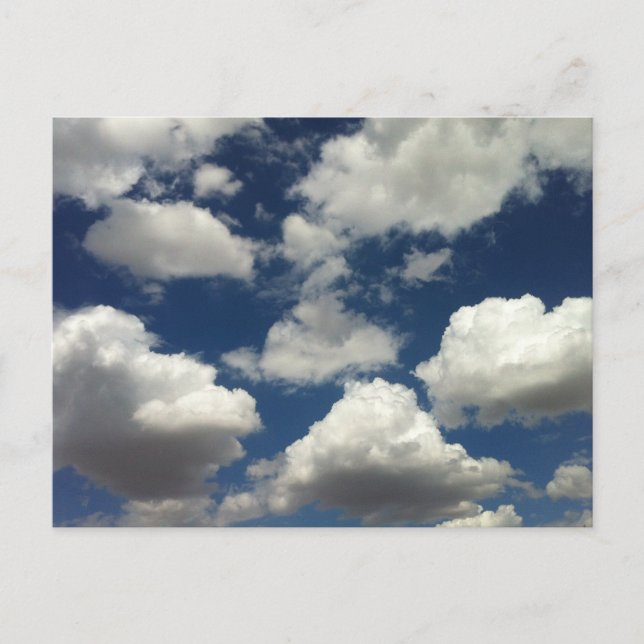 Beautiful Blue Sky with Puffy White Clouds Postcard (Front)