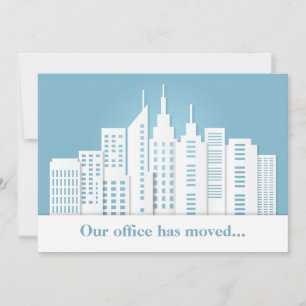 Beautiful Blue Skyline Business Change of Address Announcement