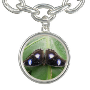 Beautiful Blue Spotted Butterfly Charm Bracelet
