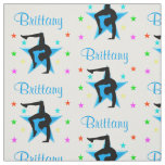 BEAUTIFUL BLUE STAR PERSONALIZED GYMNASTICS FABRIC