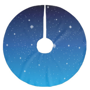 Beautiful Blue Starry Night Brushed Polyester Tree Skirt