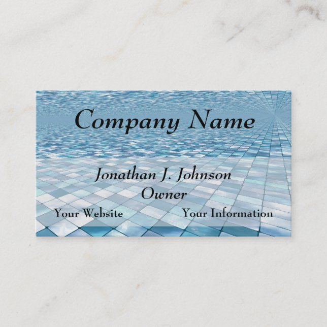 Beautiful Blue Tiles Mosaic Pattern Business Cards (Front)