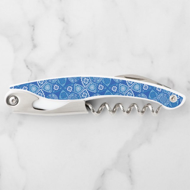 Beautiful blue tiles waiter's corkscrew (Front)