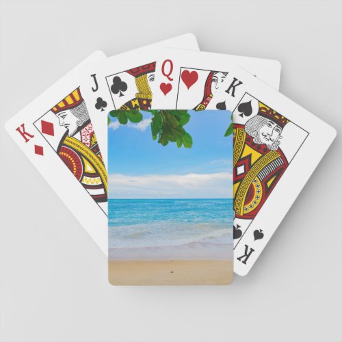 Beautiful Blue Tropical Beach Poker Cards