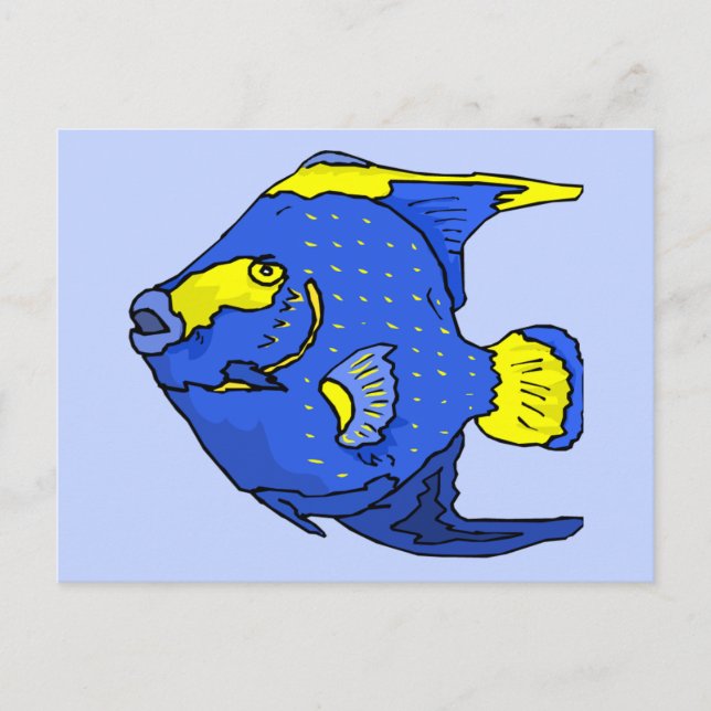 Beautiful Blue Tropical Parrot Fish Postcard (Front)