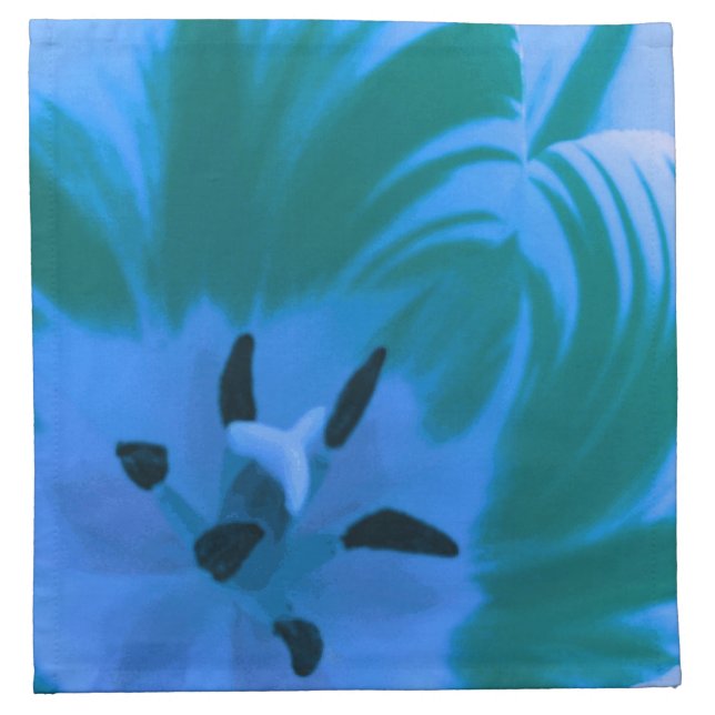 Beautiful Blue Tulip Napkin (Front)