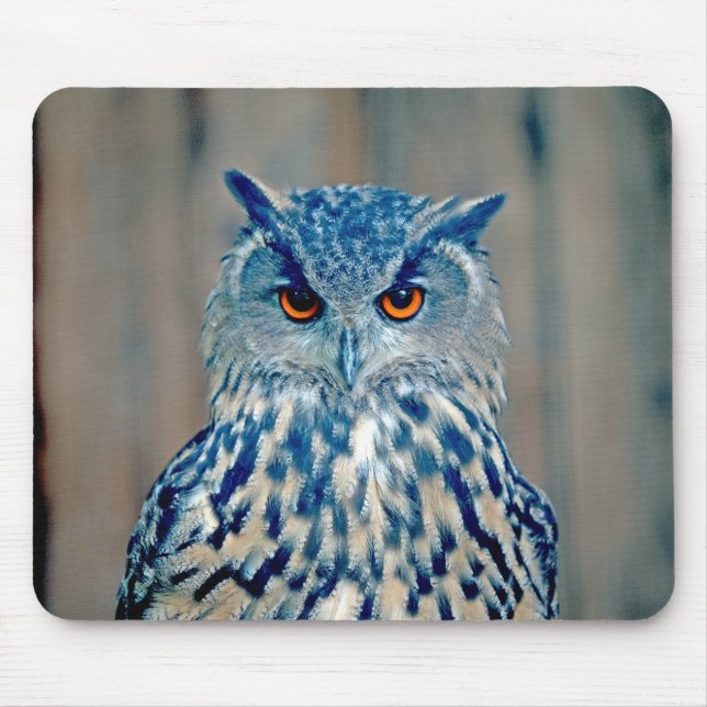 Beautiful Blue Uhu Raptor Owl Mouse Pad (Front)