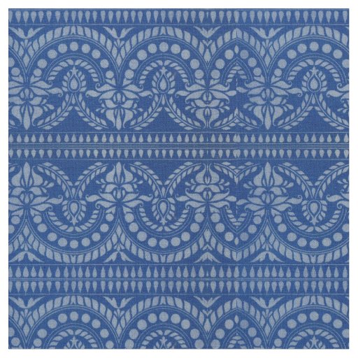 beautiful blue Victorian decor print Fabric