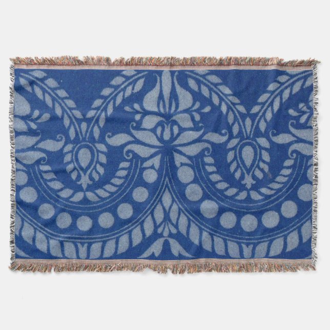 beautiful blue Victorian decor print Throw Blanket (Front)