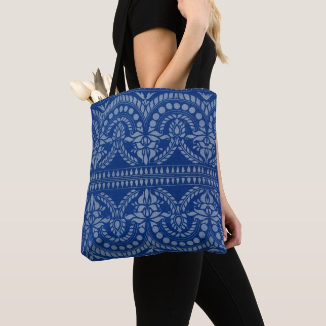 beautiful blue Victorian decor print Tote Bag (Close Up)