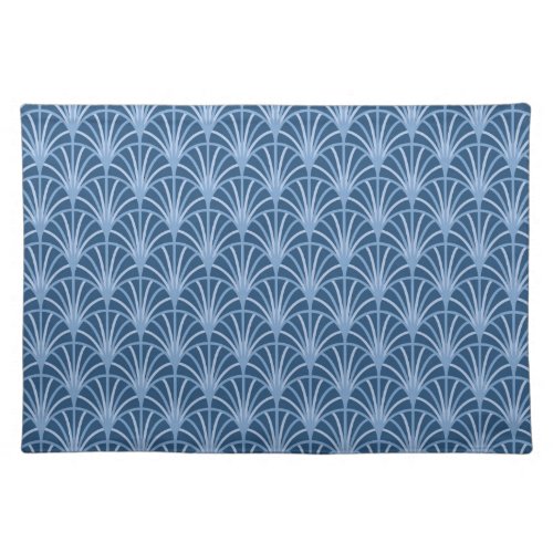 Beautiful Blue Vintage Japanese Fan Pattern Cloth Placemat