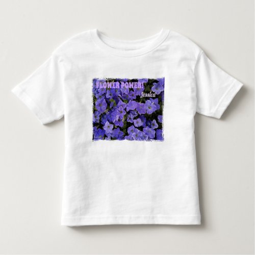 Beautiful Blue Violet Petunias Flower Power Toddler T_shirt