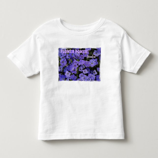 Beautiful Blue Violet Petunias Flower Power Toddler T-shirt (Front)