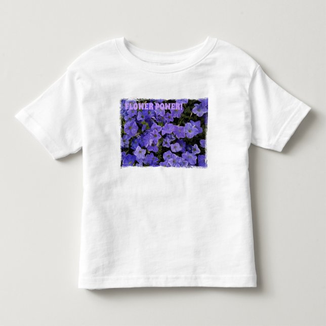 Beautiful Blue Violet Petunias Flower Power Toddler T-shirt (Front)