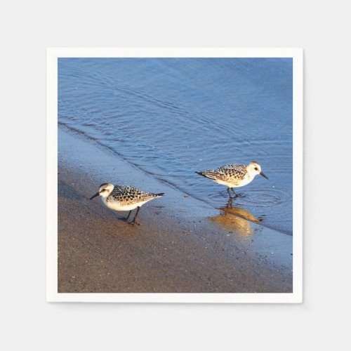 Beautiful Blue Water Sandpiper Photo Napkins