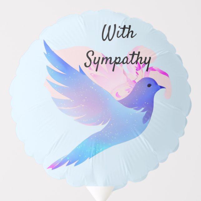 Beautiful Blue Watercolor Dove Balloon (Front)
