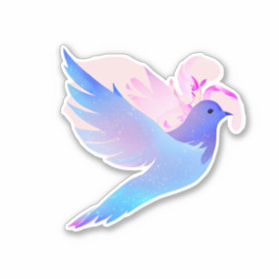 Beautiful Blue Watercolor Dove Sticker