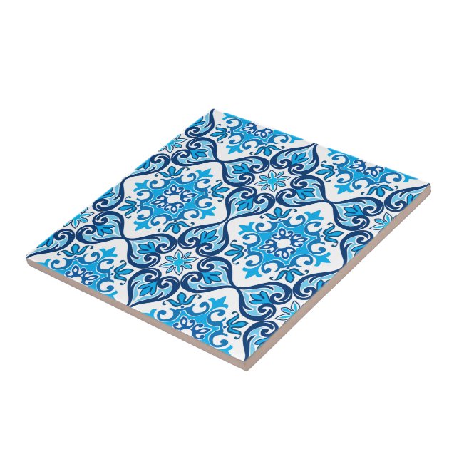💙🤍 Beautiful blue - white Azulejos X,  Ceramic Tile (Side)