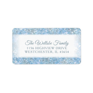 Beautiful Blue & White Floral Custom Address Label