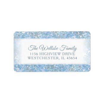 Beautiful Blue & White Floral Custom Address Label by juliea2010 at Zazzle