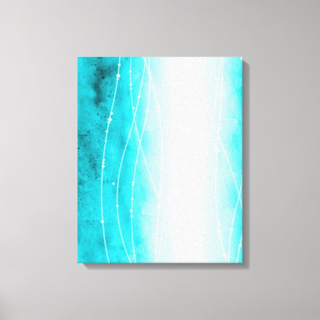 Beautiful blue white painted sea canvas print (Front)