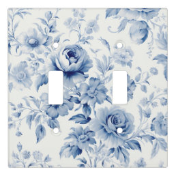 Beautiful Blue &amp; White Roses &amp; Wildflowers Light Switch Cover