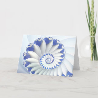 Beautiful Blue & White Sea Shell Fine Fractal Art Card