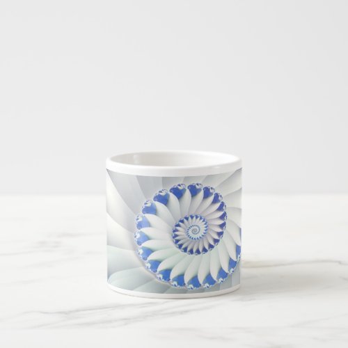 Beautiful Blue  White Sea Shell Fine Fractal Art Espresso Cup