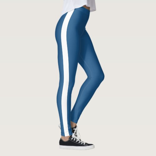Beautiful Blue White Stripe Leggings