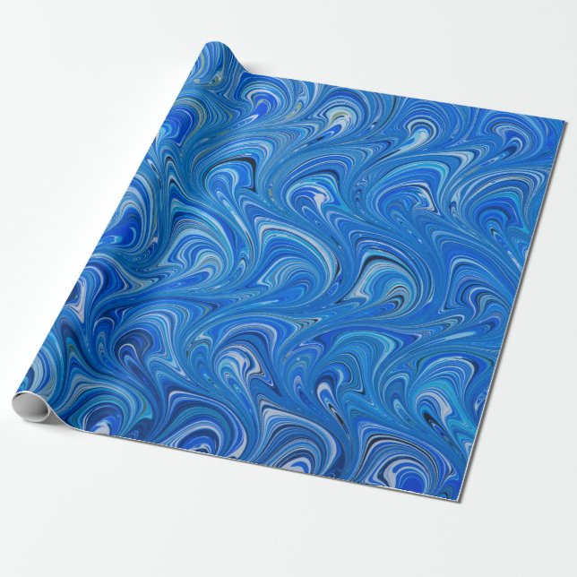Beautiful Blue Wrapping Paper (Unrolled)