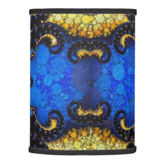 Beautiful Blue Yellow Abstract Lamp Shade (Right)