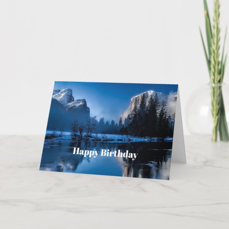 Beautiful Blue Yellowstone Photo Birthday Card | Zazzle