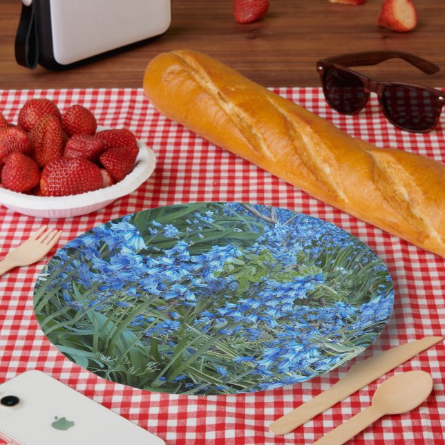 Beautiful Bluebell Garden Floral Paper Plates (Picnic)