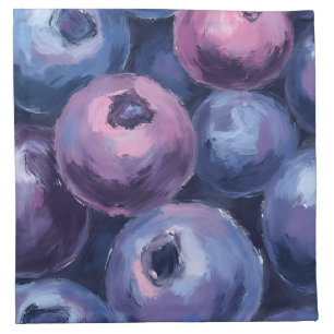 Beautiful Blueberries Fruit Painting Cloth Napkin