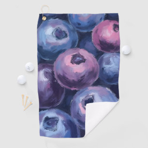 Beautiful Blueberries Fruit Painting Golf Towel