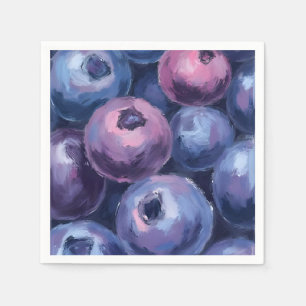 Beautiful Blueberries Fruit Painting Napkins