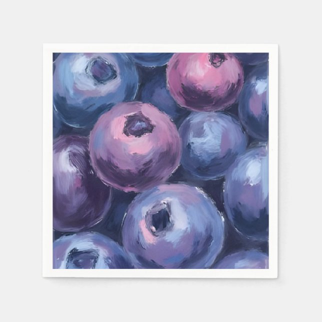 Beautiful Blueberries | Fruit Painting Napkins (Front)