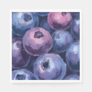Beautiful Blueberries Fruit Painting Napkins