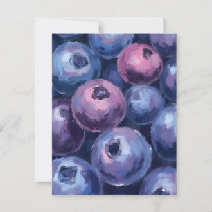 Beautiful Blueberries Fruit Painting Thank You Card