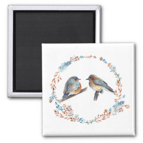 Beautiful Bluebird Couple Art Magnet