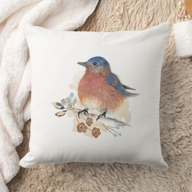 Beautiful Bluebird Home Decor Throw Pillow (Blanket)