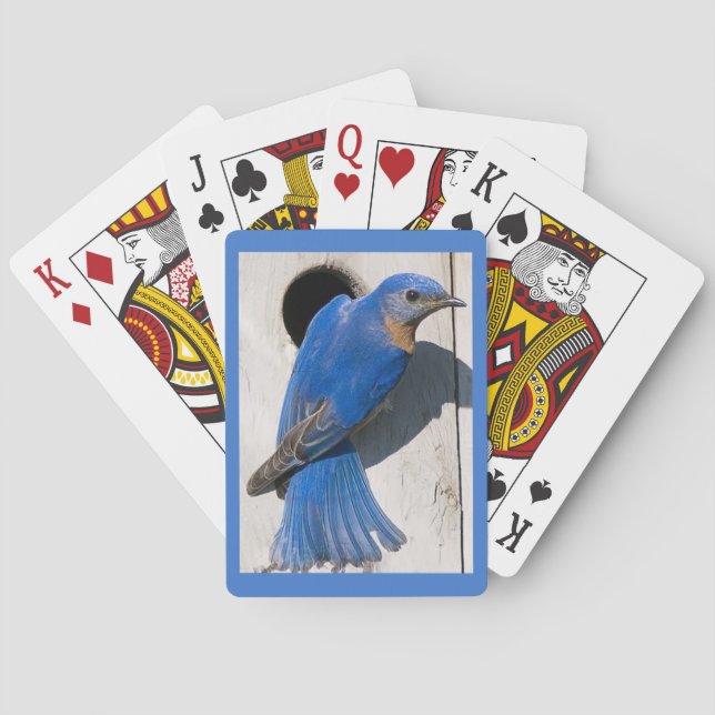 Beautiful Bluebird Large Print Poker Cards (Back)