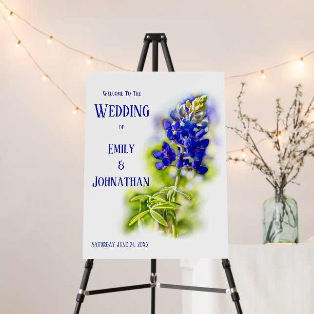 Beautiful Bluebonnet Floral, Modern Wedding, Foam  Foam Board (In Situ (Stand))