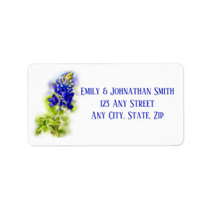 Beautiful Bluebonnet Floral, Modern Wedding, Label