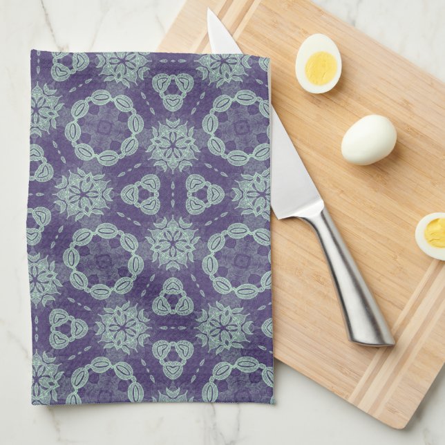 Beautiful Blues Abstract Kitchen Towel (Quarter Fold)