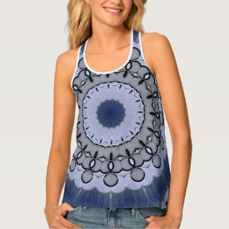 Beautiful Blues BoHo Pattern Racerback Tank Top