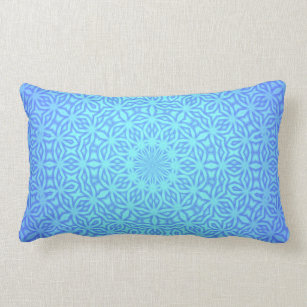Beautiful Blues Elegant Blue Kaleidoscope Pattern Lumbar Pillow