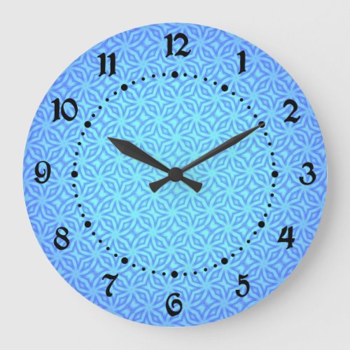 Beautiful Blues Pattern Clock